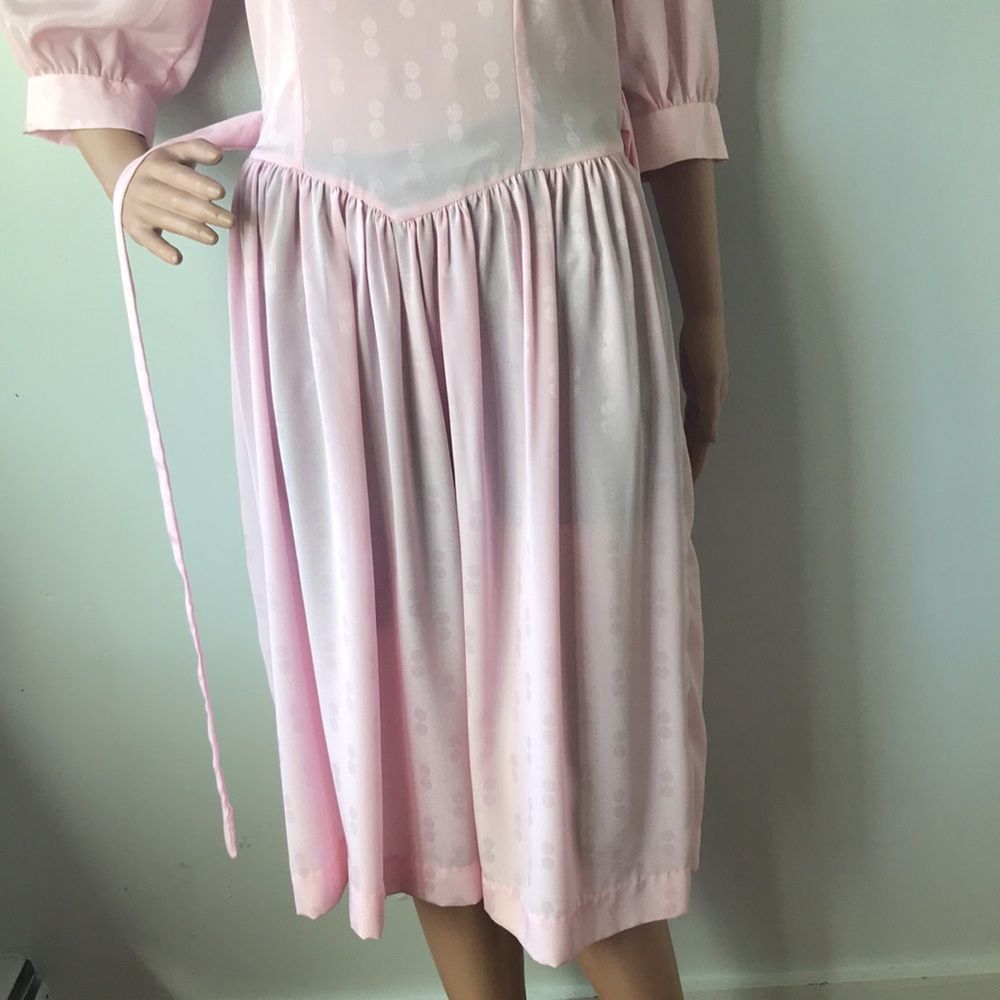 Silky Pink Vintage Cottagecore Dress - Picture 10 of 16